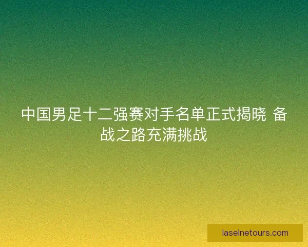 中国男足十二强赛对手名单正式揭晓 备战之路充满挑战